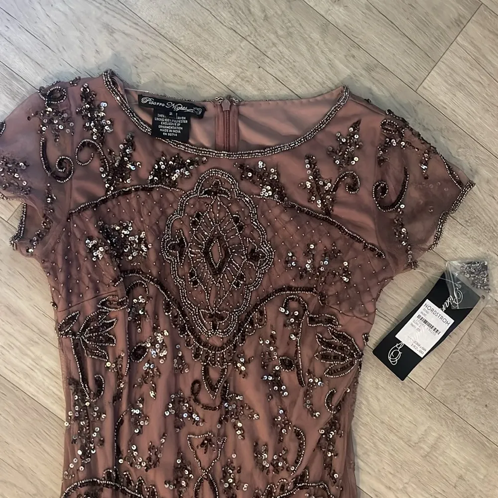 Pissarro knights Nordstrom NWT Elegant Beaded Evening Gown prom size 2 $239 - Image 4