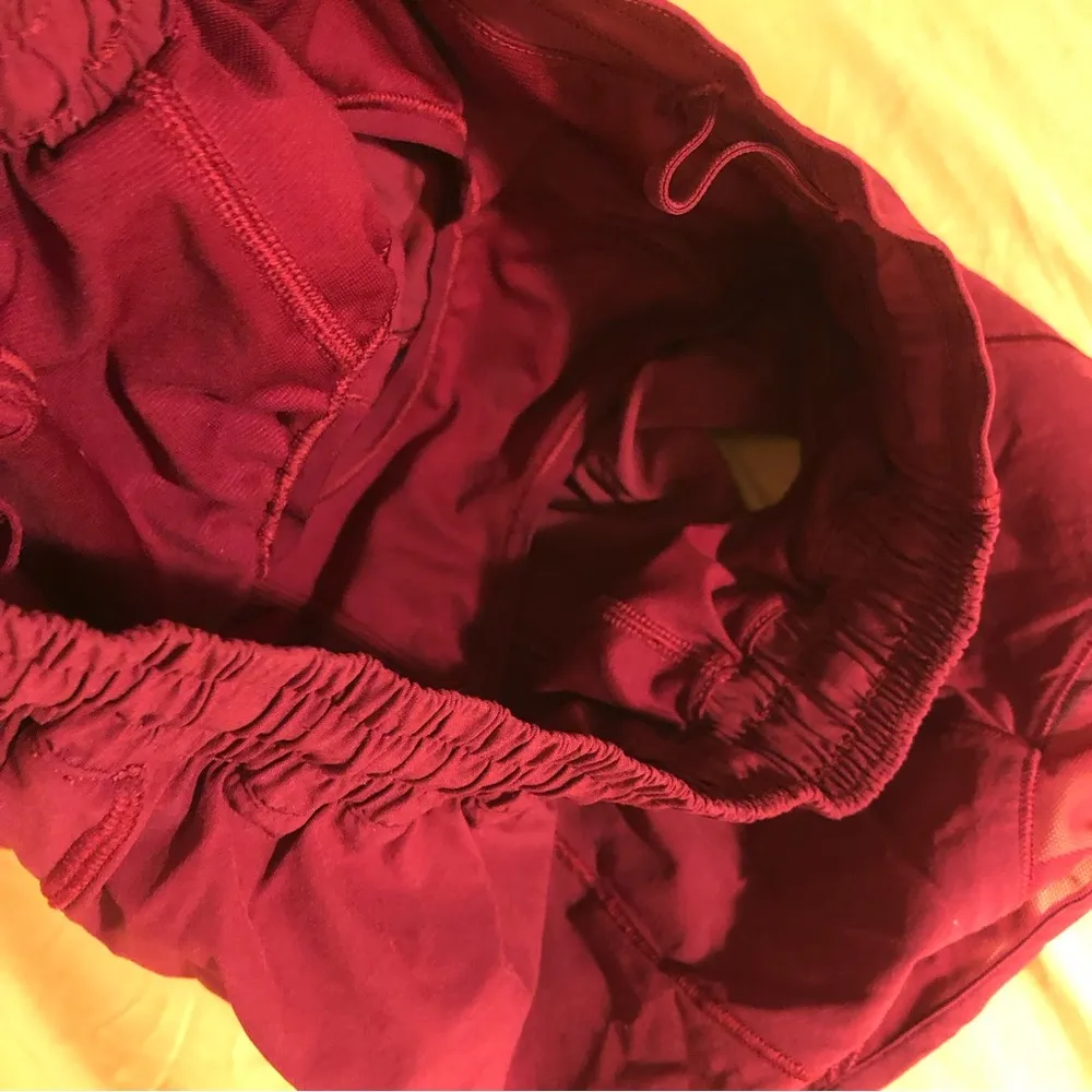 Lululemon Deep Rouge Red Athletic Mesh Short Hotty Hot Shorts 4” - Image 6