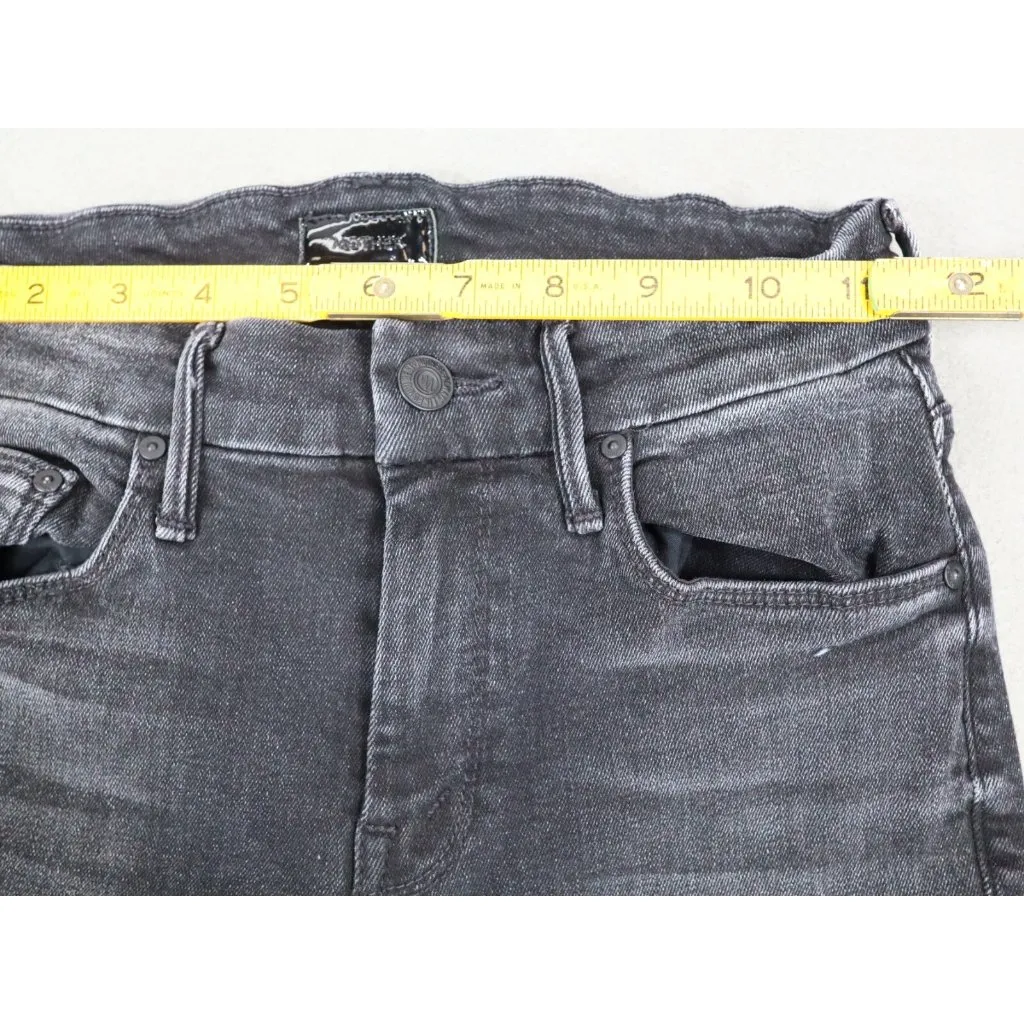 Mother Jeans Womens 24 Gray The Looker Ankle Fray Night Hawk Casual Made USA Black - Image 8