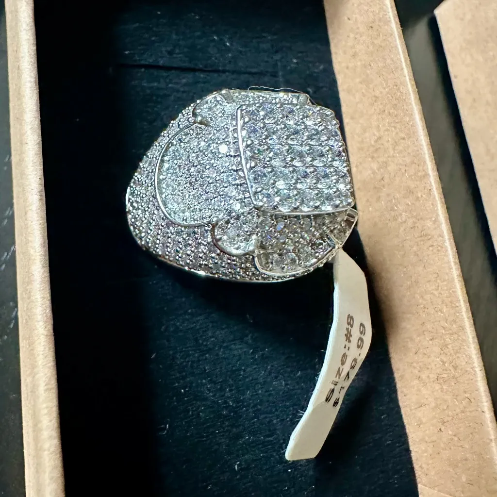 Silver Micro Pave Erass CZ Ring size 8 new in box - Image 2