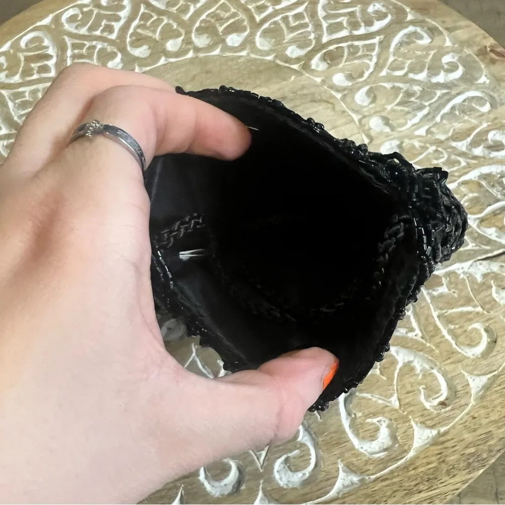 Vintage black beaded small bag - Image 3