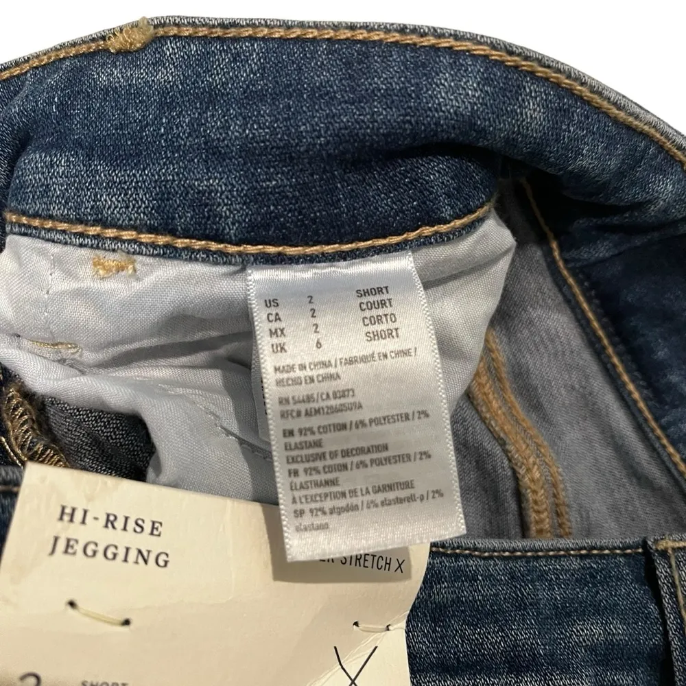 NWT, AMERICAN EAGLE Hi-Rise Jegging Super Stretch X, Slasher Blue, Sz 2 Short - Image 12