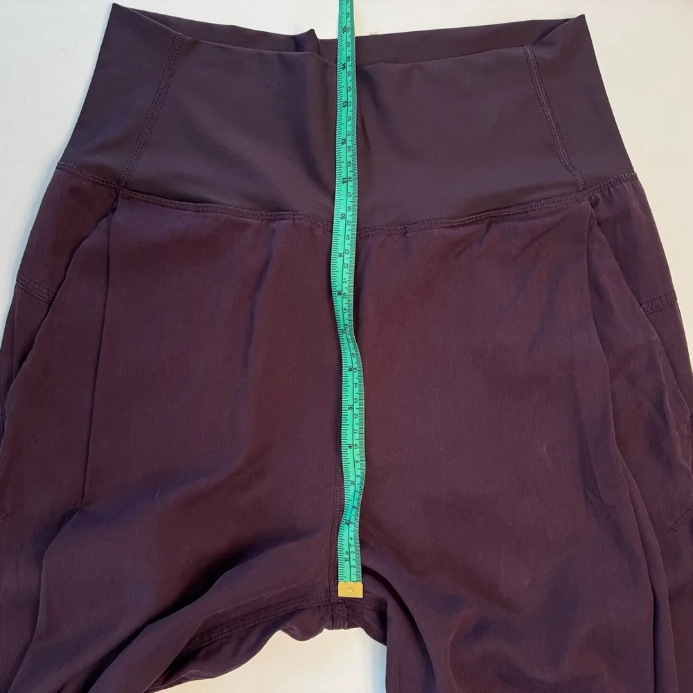 Lululemon Wide leg Culottes Cropped Purple Burgundy Sz 6 Pleat Pocket Athleisure - Image 11