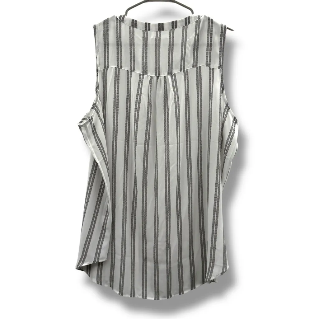 Maurices NWT Striped Sleeveless Blouse Women’s Size‎ XXL White Gray - Image 2