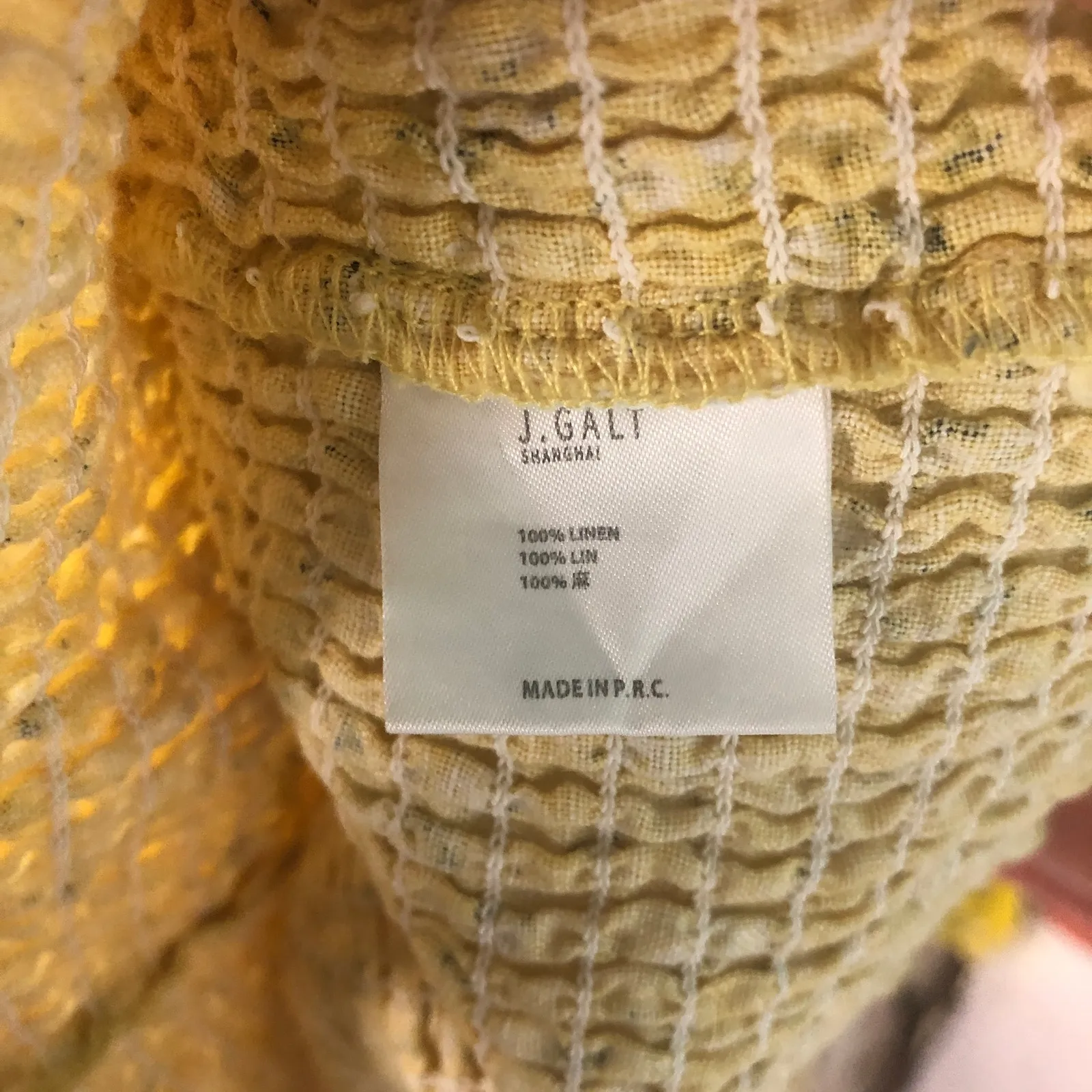 J. Galt Speckled Yellow Smocked Top Size One Size - Image 8