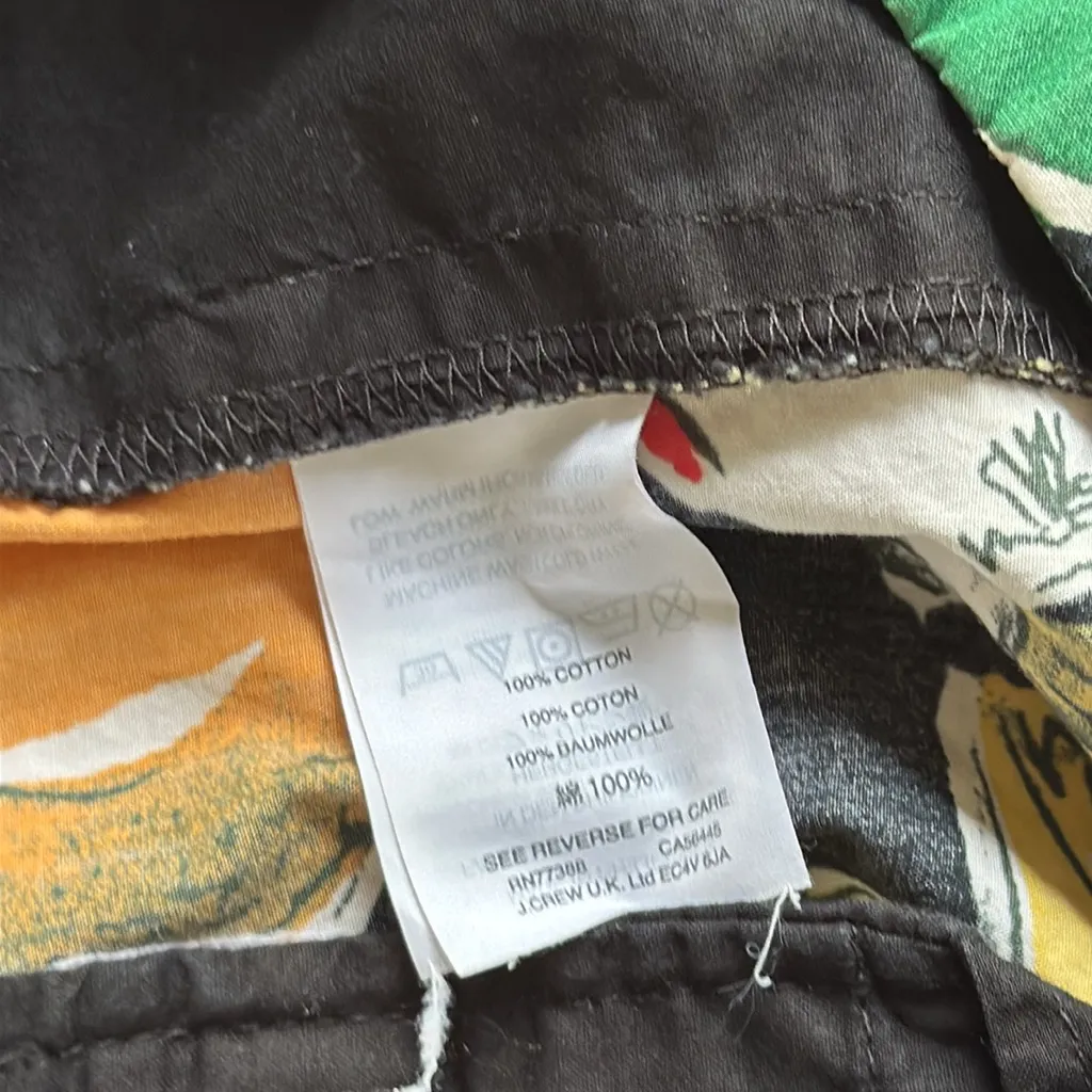 J. Crew High Waist Shorts with Orange and Green Pattern Sz: 2 - Image 6