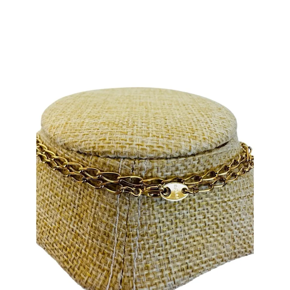 Avon Gold Tone Large Puffy Caged Capture ur Heart w/Faux Pearls Pendant Necklace - Image 4