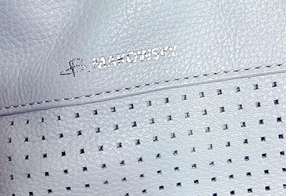 B. Makowsky soft gray pebble leather bag - Image 2