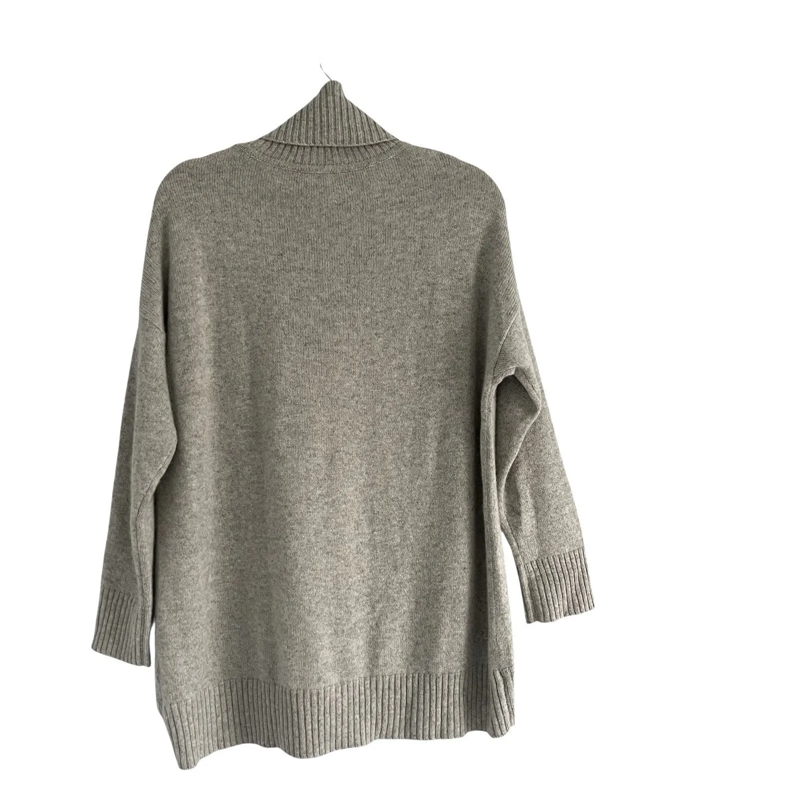 Pine Cashmere Kate Turtleneck sweater Grey Quiet luxury minimalist chic Sz Small Gray - Image 4