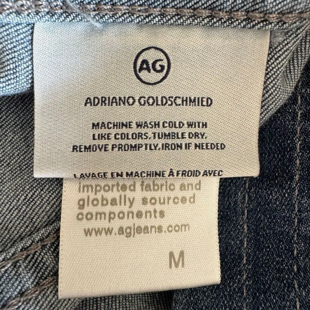 AG Adriano Goldschmied Classic Dark Blue  Stretchy Jeans Denim Jacket SZ S#2524 - Image 10