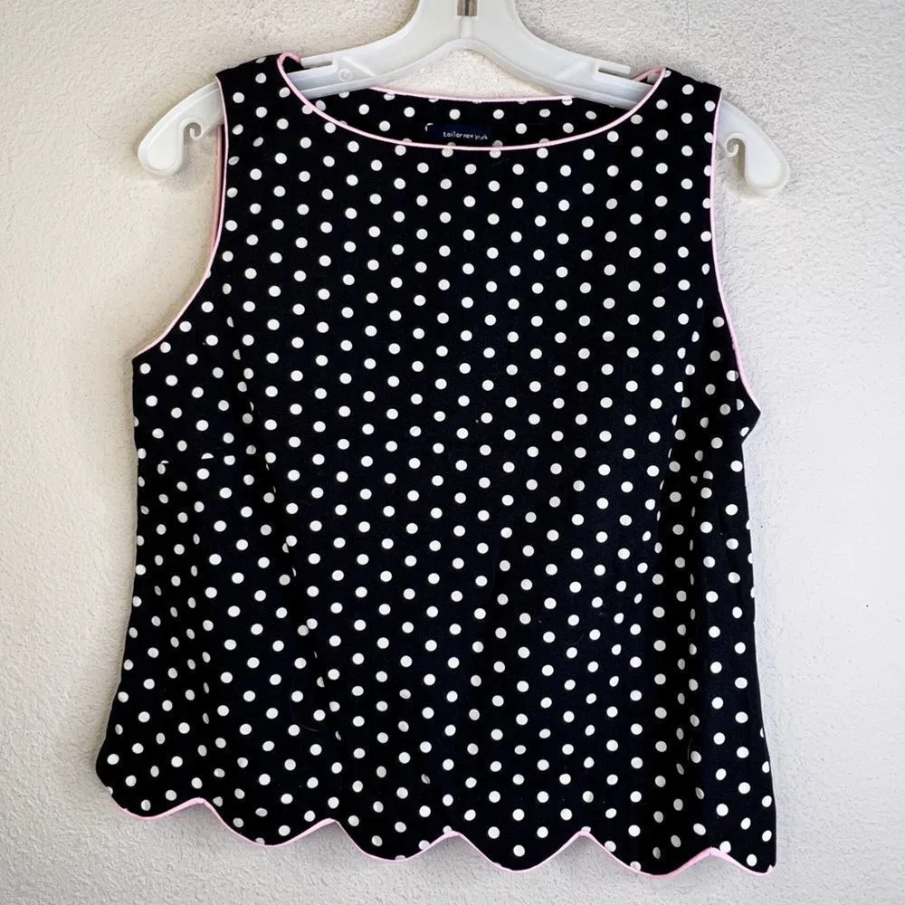 Tailor New York Polka Dot Top Size 10 - Image 44