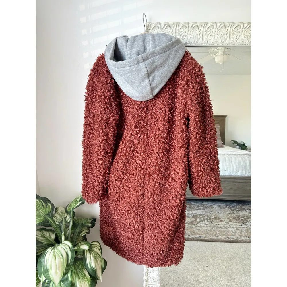 Zara Hooded Teddy Longline Coat - Image 7