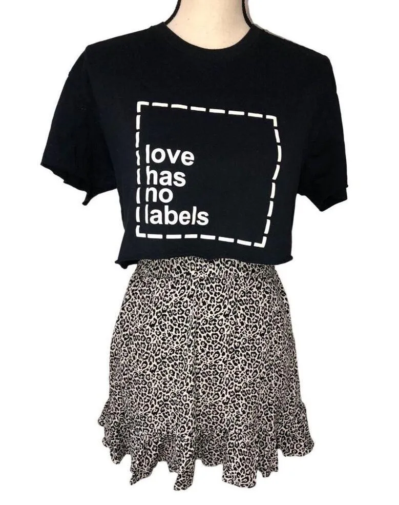 American Eagle Leopard Print Skirt Size XS Cheetah Mini Ruffled Black White Mini - Image 5