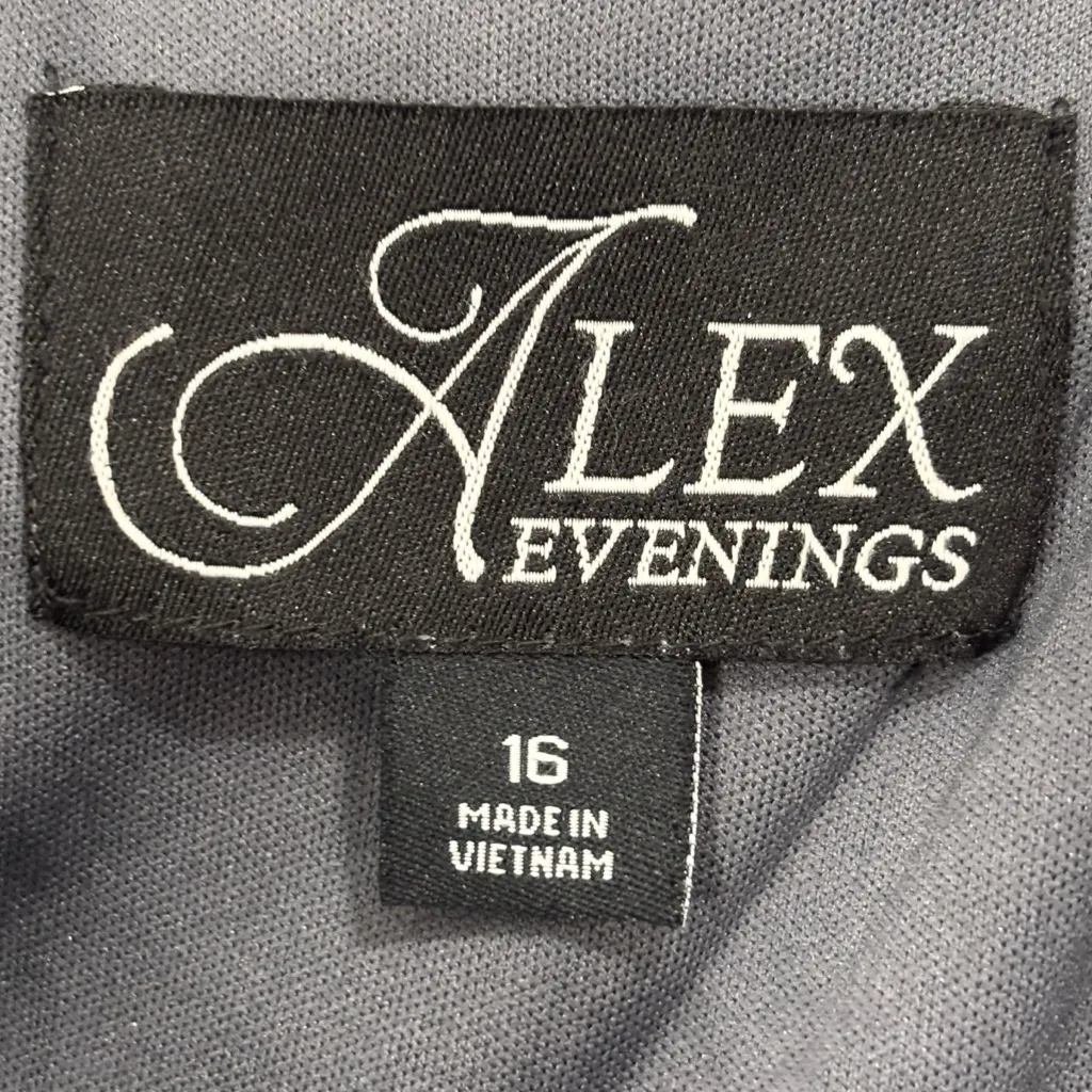 Alex Evenings Smokey Gray Sparkle Maxi Ballgown Formal Dress NWT Women Size 16 - Image 9