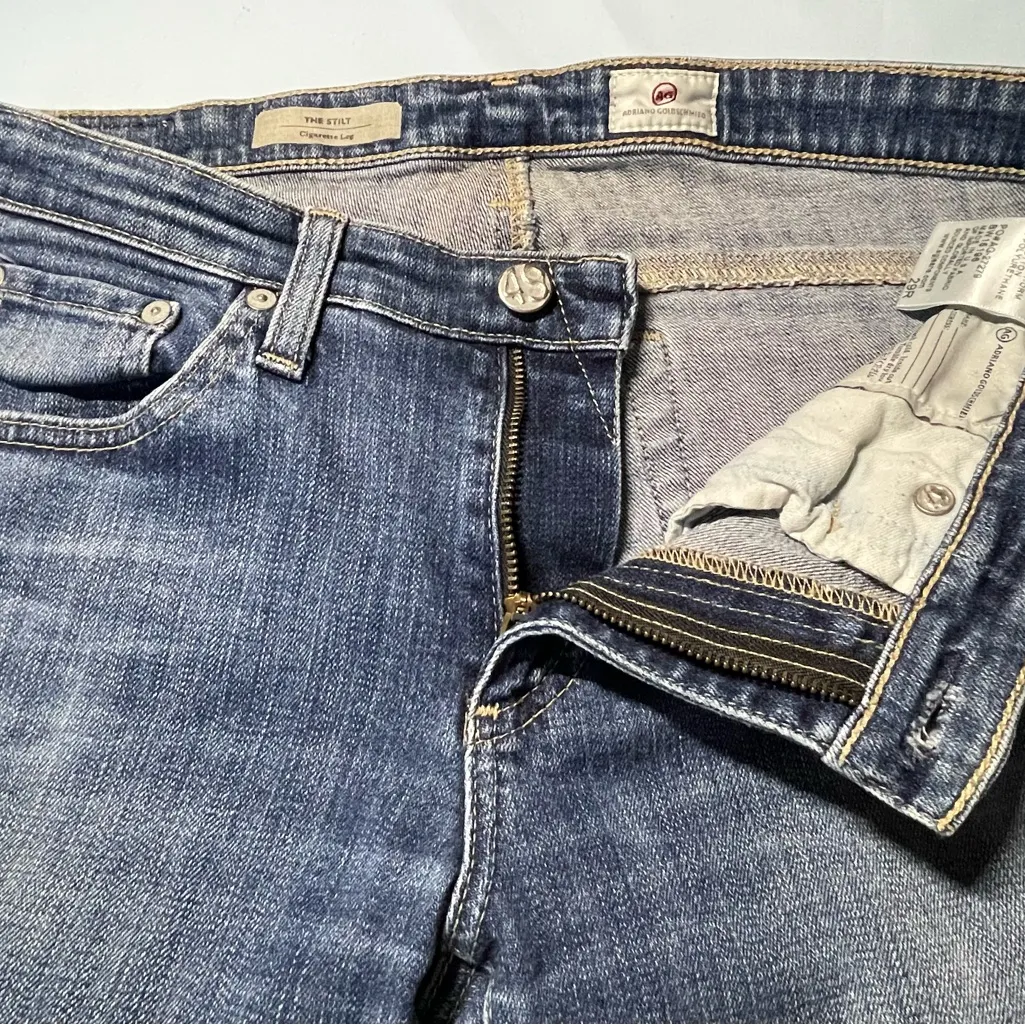 AG The Stilt Cigarette Leg Jeans Women 29 Medium Blue USA Made - Image 6