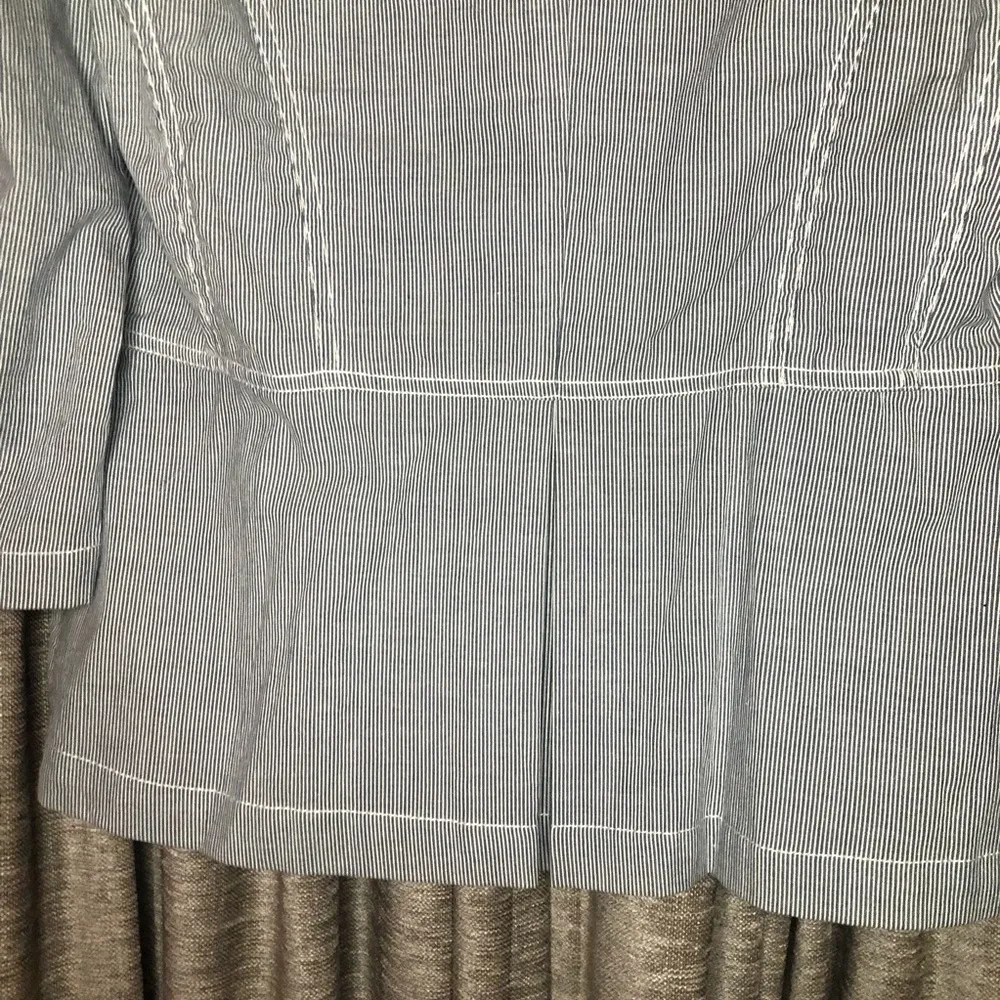 NWT Coldwater Creek Blue & White Seersucker Three Quarter Sleeve Blazer Size 10 - Image 10