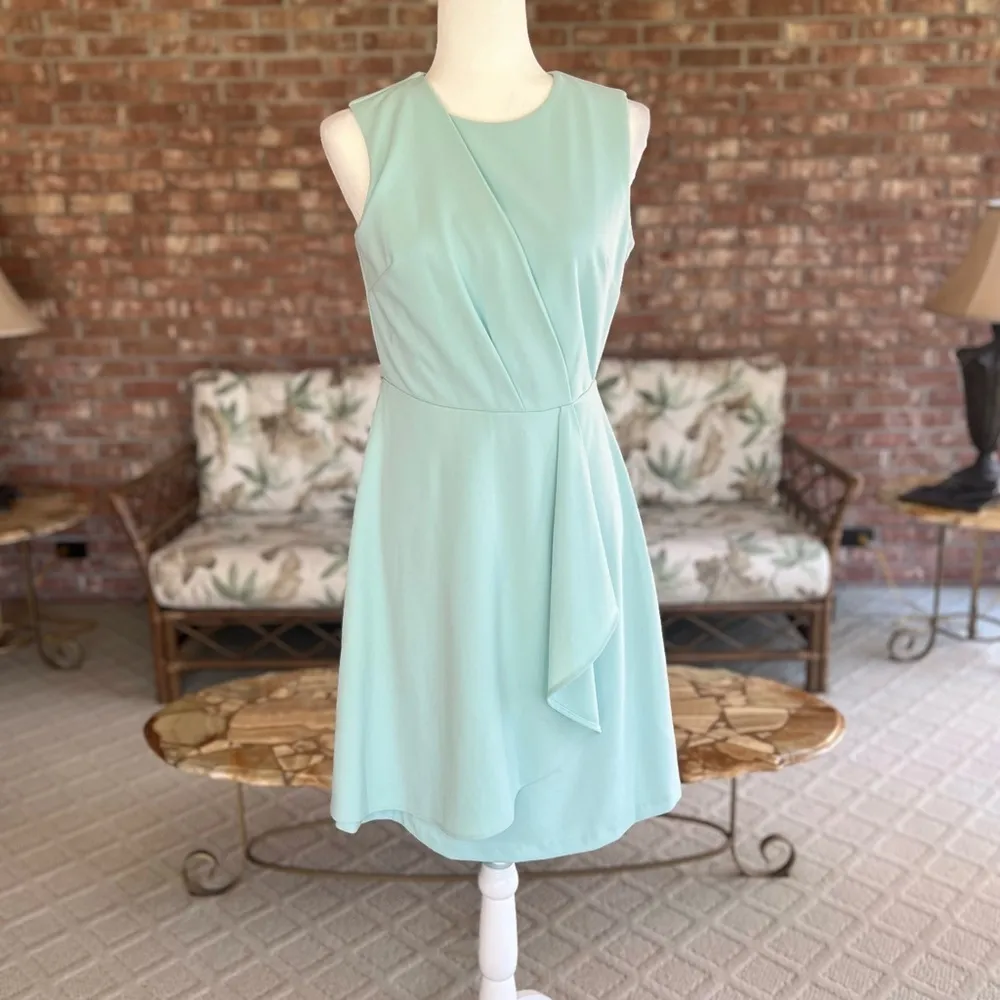 Calvin Klein Dress Mint Green Cascading Ruffle Sleeveless 4 Cocktail Party - Image 3