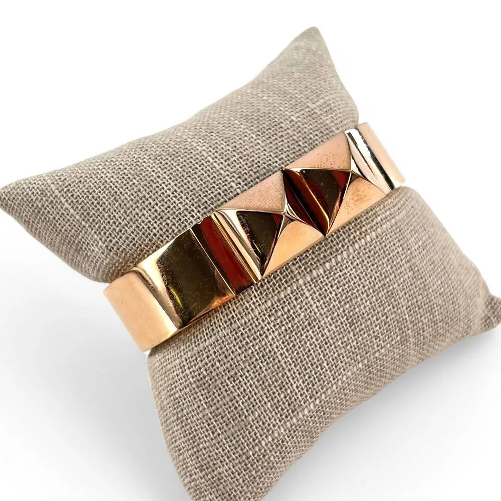 Michael Kors Pyramid Stud Bangle Bracelet Hinged Rose Gold Finish - Image 10