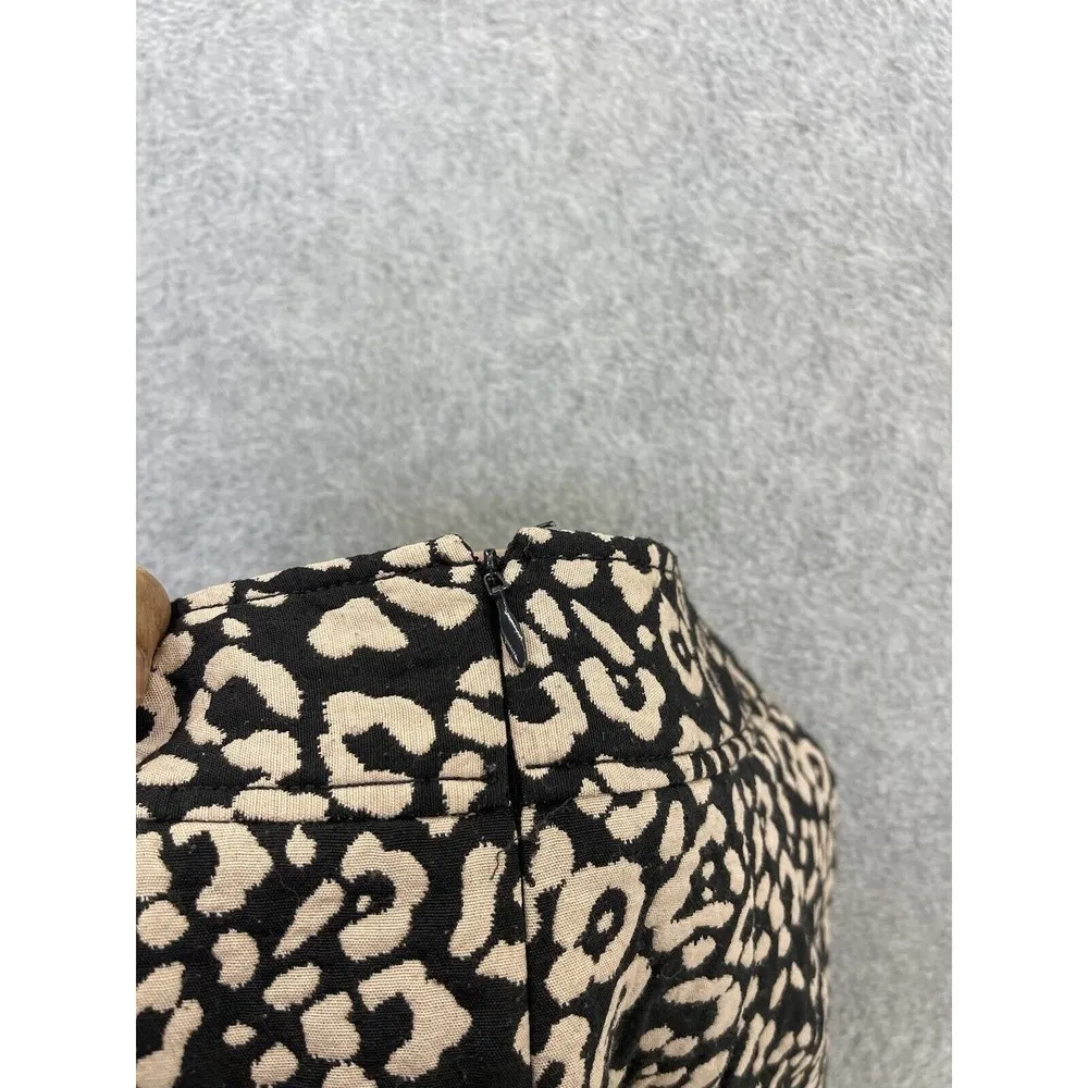 LOFT Ann Taylor Women's A Line Skirt Printed Textured Size 4 Cotton blend Animal - Image 5