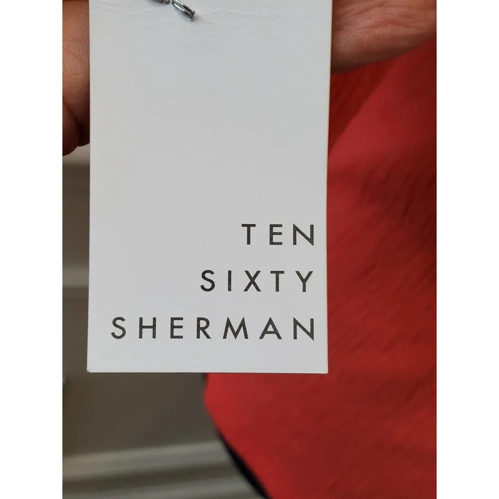 Ten Sixty Sherman Women's Coral Round Neck Half Sleeve Casual Top Blouse Size L - Image 9