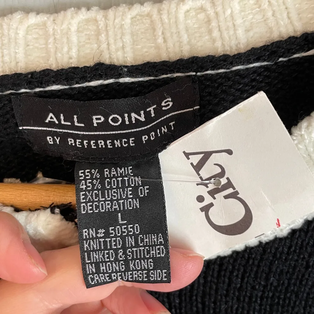 Reference Point All Points Women's L Vintage Y2K Deer Zip Cardigan Sweater NWT - Image 2