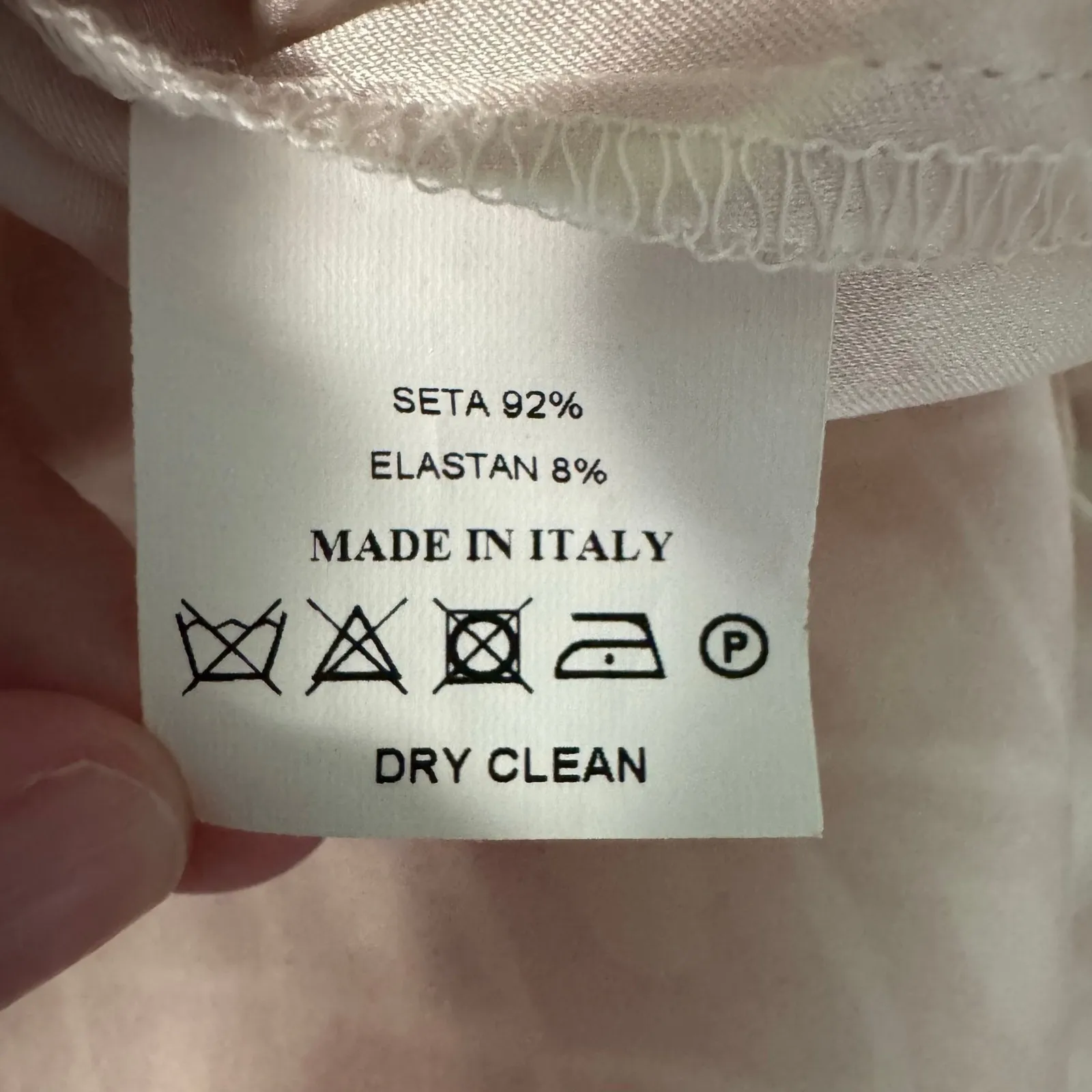 Amina Rubinacci Button Up Shirt Size 42‎ Small Pink Stretch Silk 3/4 Sleeves - Image 11