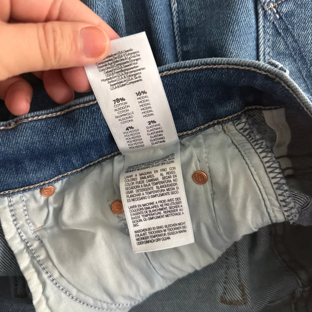 Mother the Insider crop step fray jeans high rise work hard play hard Blue Size 31 - Image 8