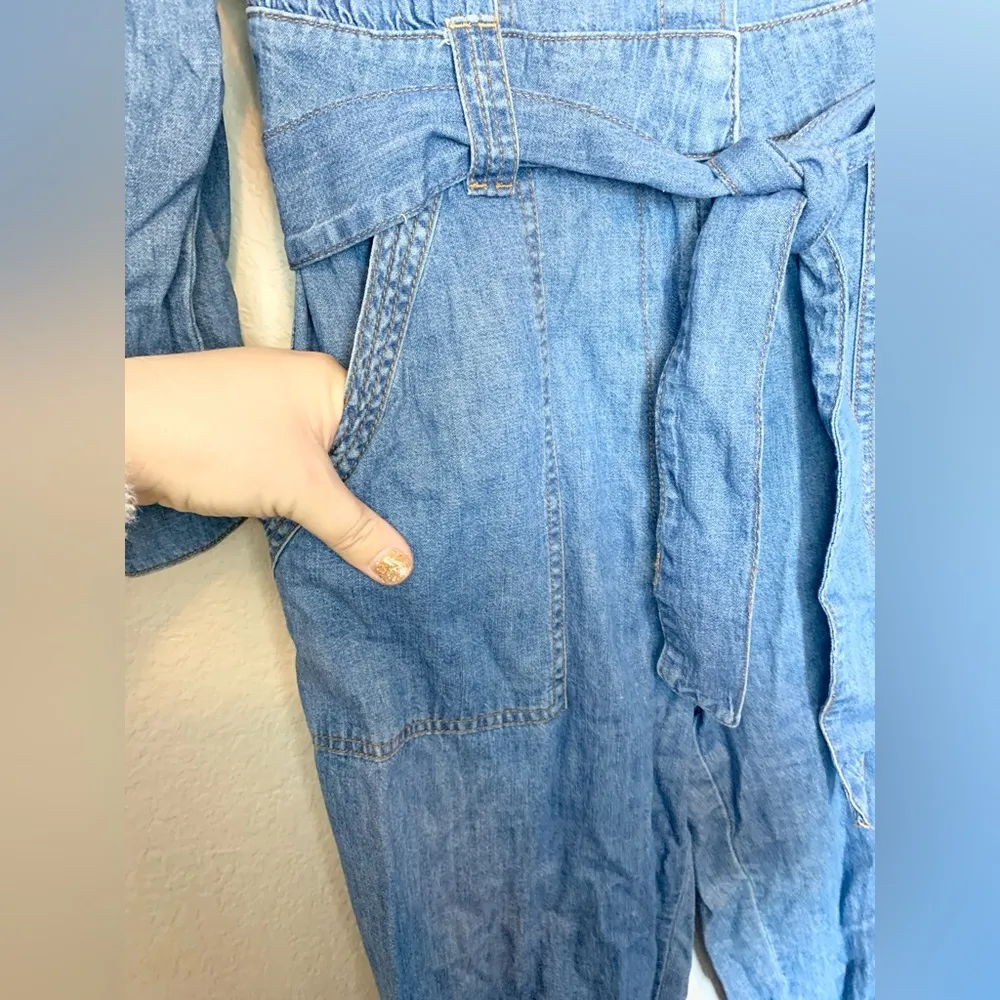 Anthropologie Pilcro and the Letterpress Denim Jumpsuit Long Sleeve Size M - Image 9