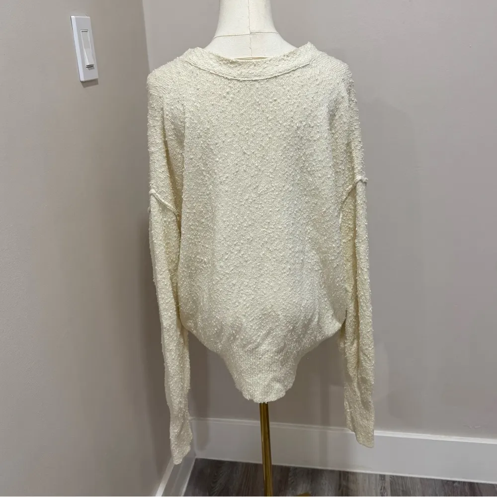 Free People Found My Friend Cardi Cardigan Sweater in Cream - Size Medium - Image 3