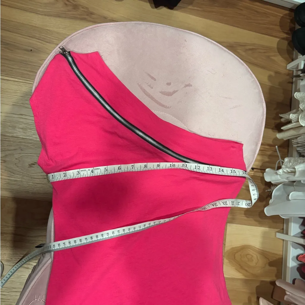 Wet Seal Hot Pink Off-Shoulder Zipper Blouse vintage Y2K M - Image 9