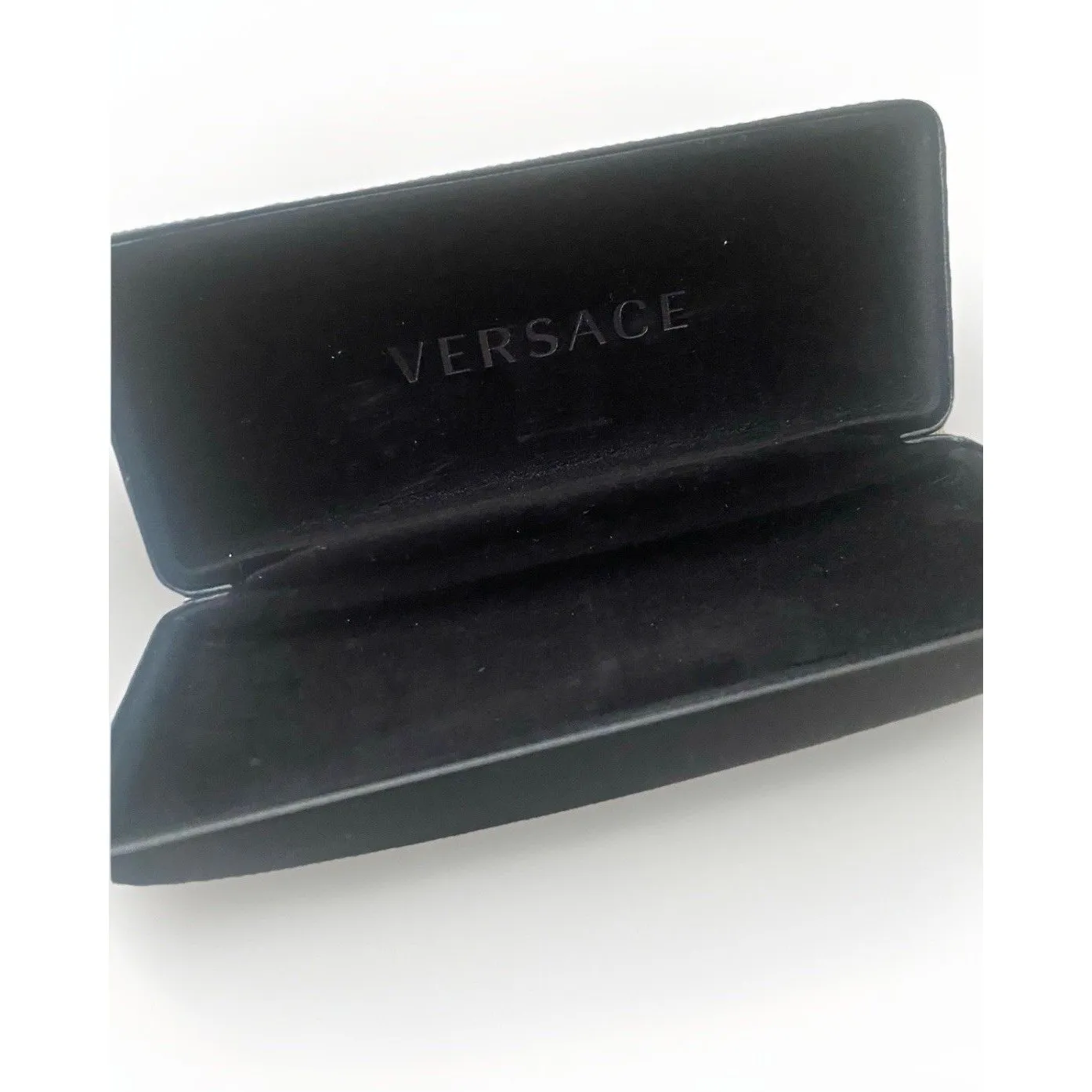 NEW Versace Logo Sunglasses Eyeglass Case Black Leather Cleaning Cloth Designer - Image 8