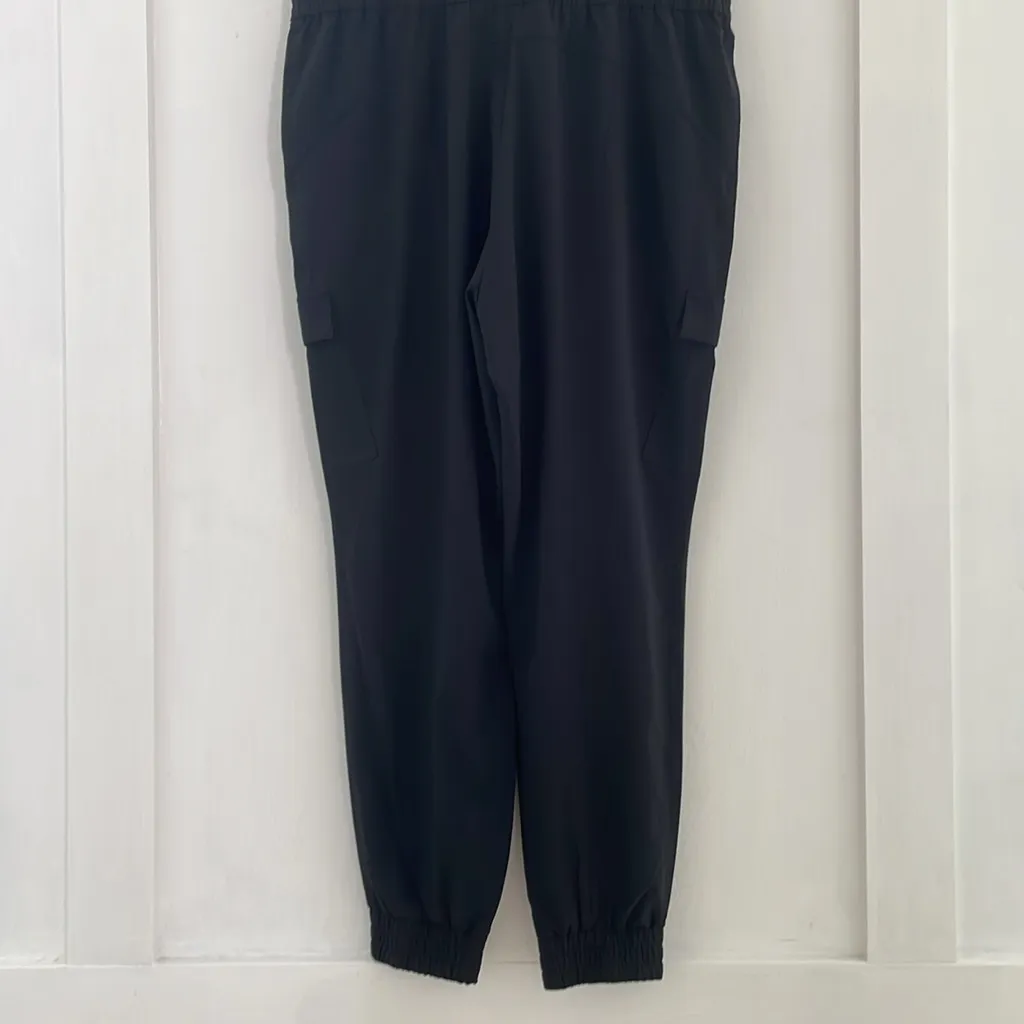 ATHLETA Unbound Jumpsuit Athletic Romper Yoga Sporty Travel in Black Size L - Image 12