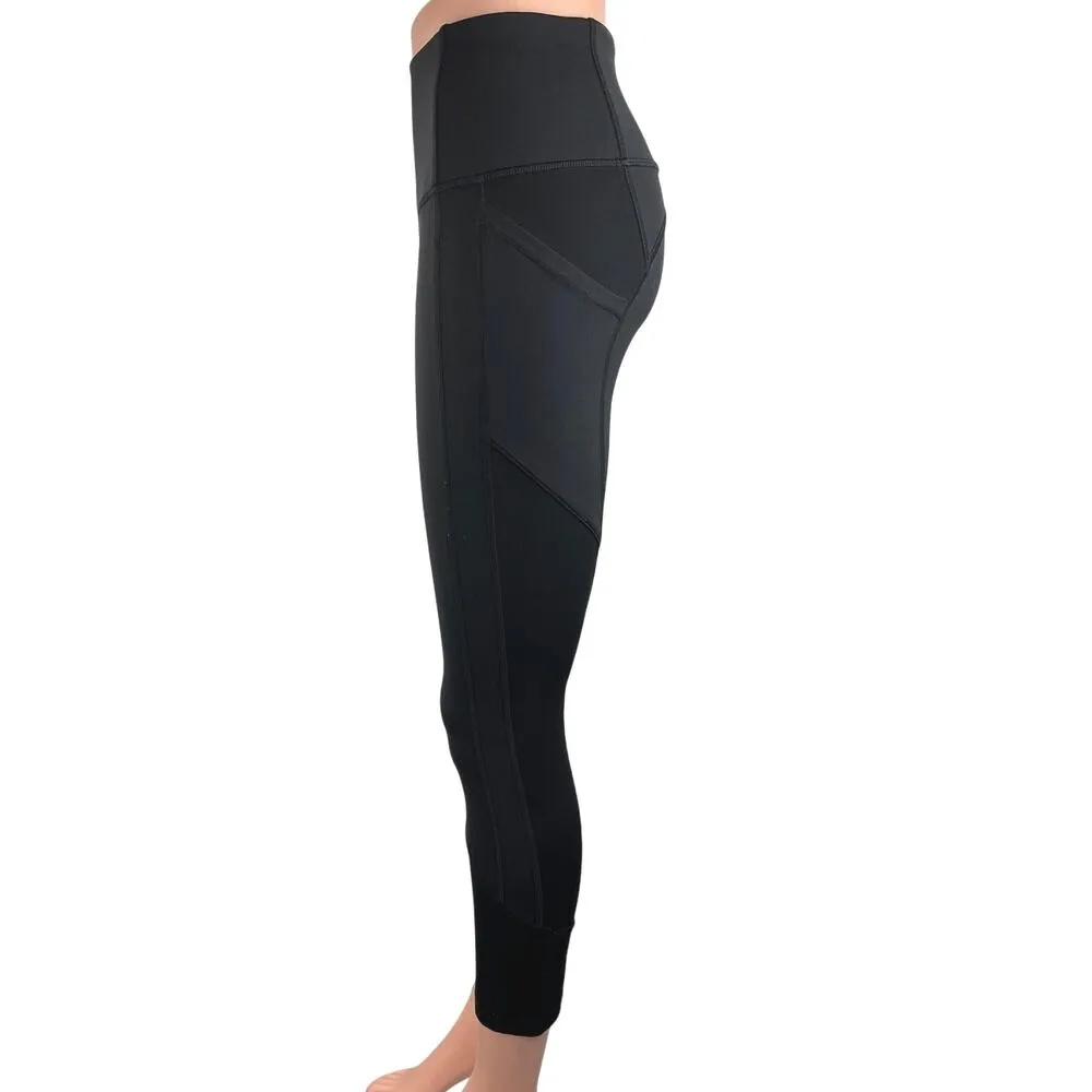 Lululemon Women's Black High Rise Elastic Waistband Ankle Activewear Leggings 4 - Image 2