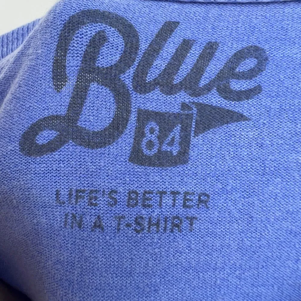 Blue 84 SMALL Blue Lake Tahoe California Long Sleeve Crop Tee Shirt T-Shirt - Image 12