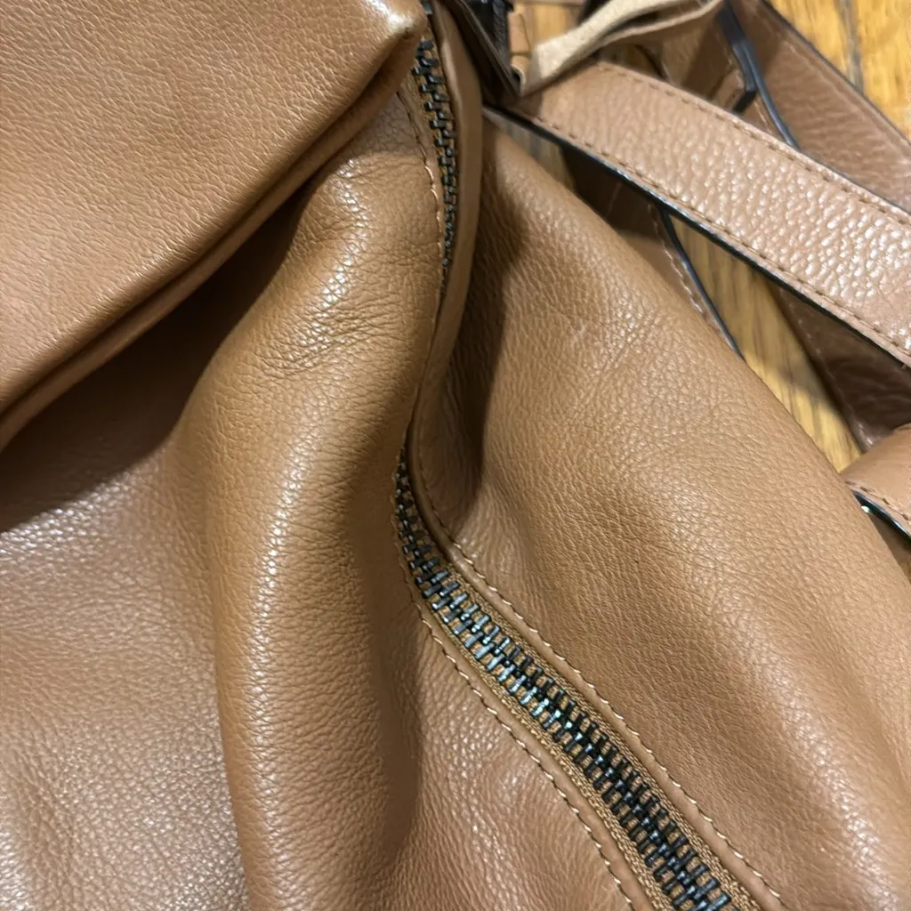 Aimee Kestenberg Bali Backpack pebbled genuine leather cognac brown - Image 16