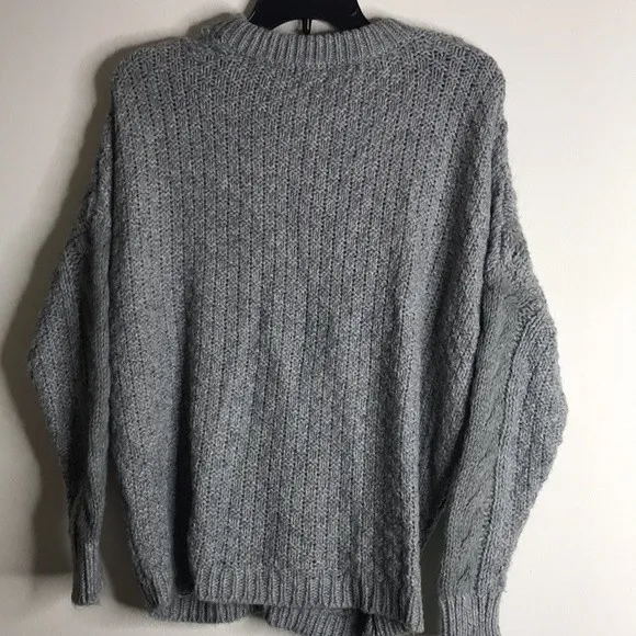 Ecote gray cable knit pullover ladies fall sweater size XS - Image 9