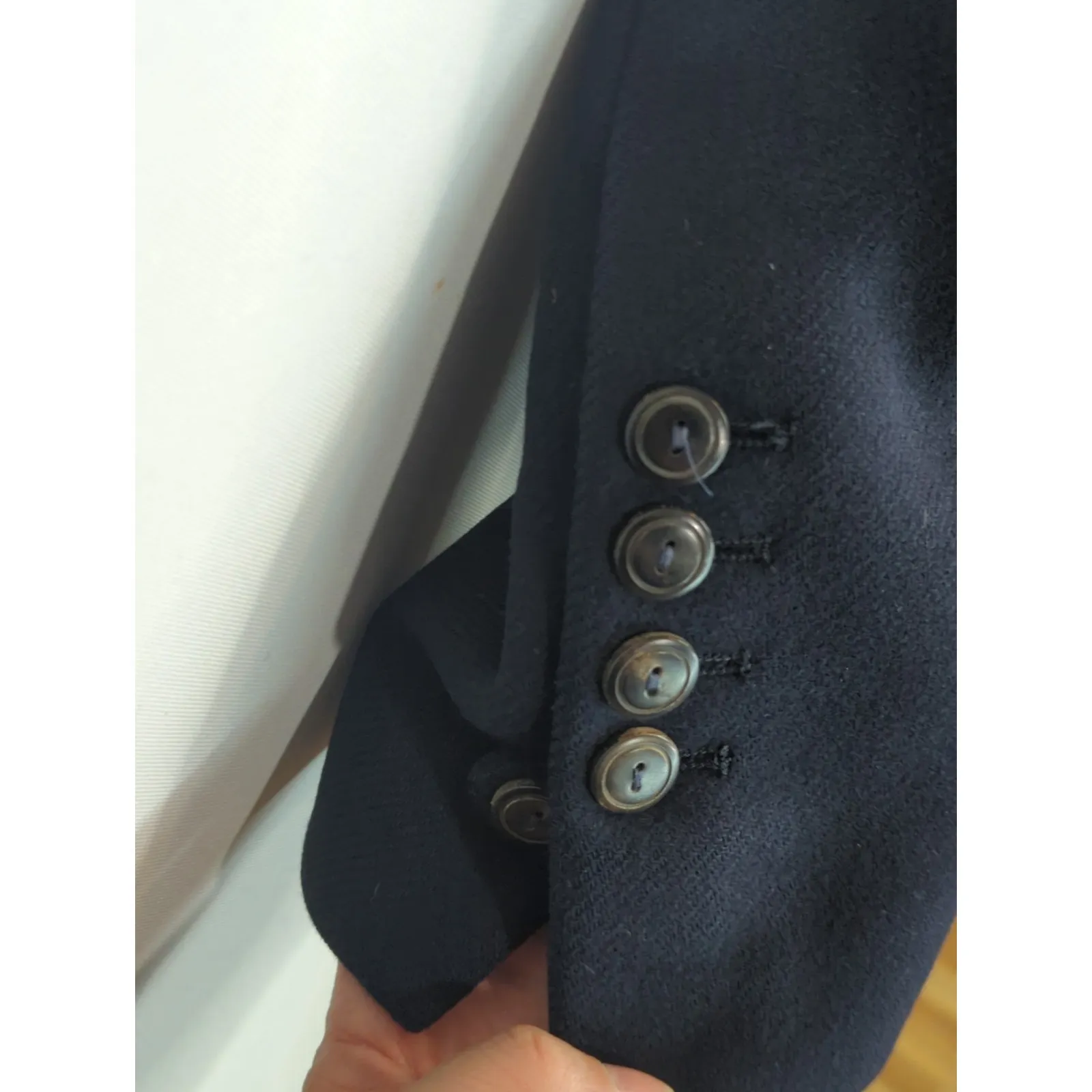 Zara Black Wool Double Breasted Coat Womens M Gold Button Outdoor Gorpcore - Image 7