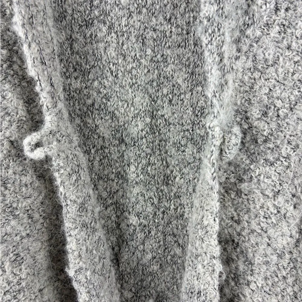 Tey Art Inc Gray Cardigan XL Alpaca Wool Blend Fuzzy Sweater Handmade in Peru‎ - Image 5