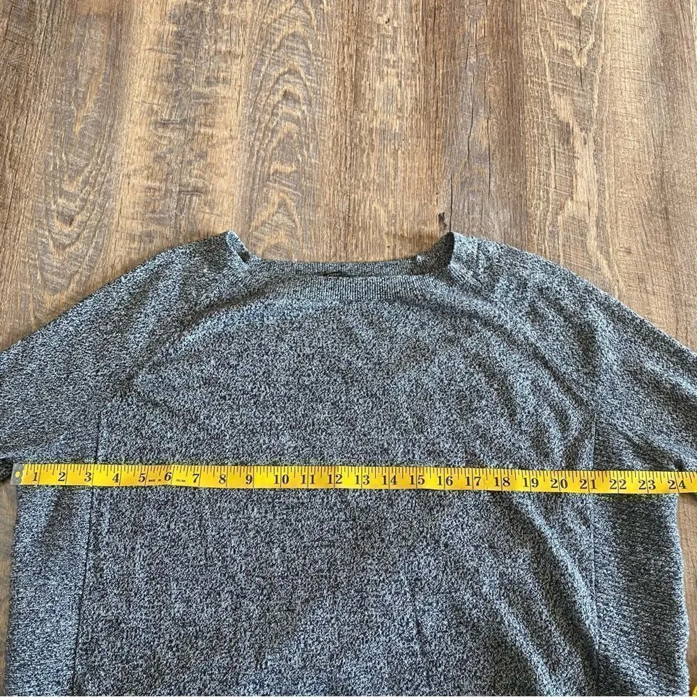 Express Circle Tunic Slouchy Small Oversized Top Heather Black White - Image 5