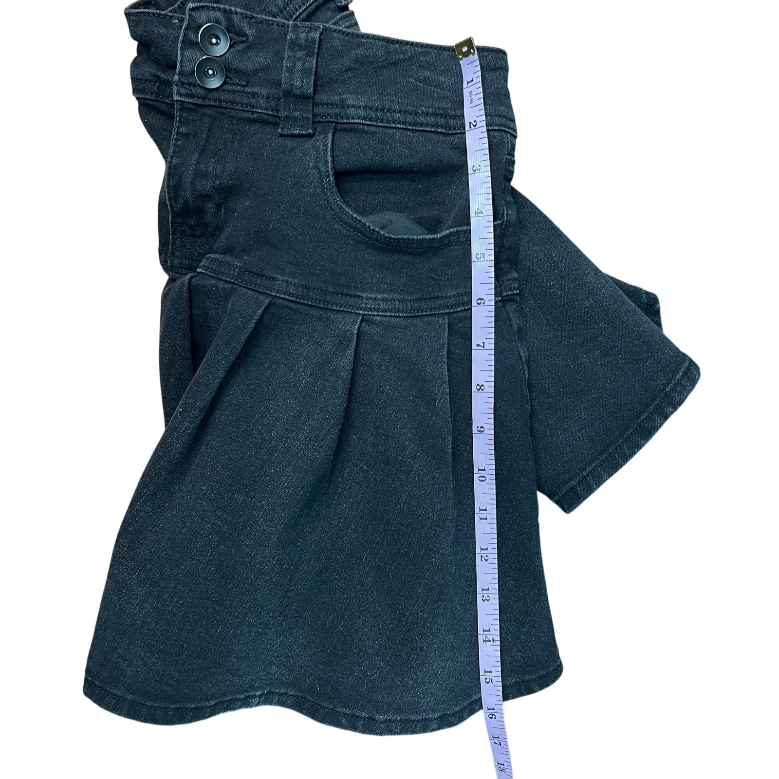 Social Collision Denim Flared Mini Skirt Large Y2K Coquette Whimsigoth Festival Black - Image 5