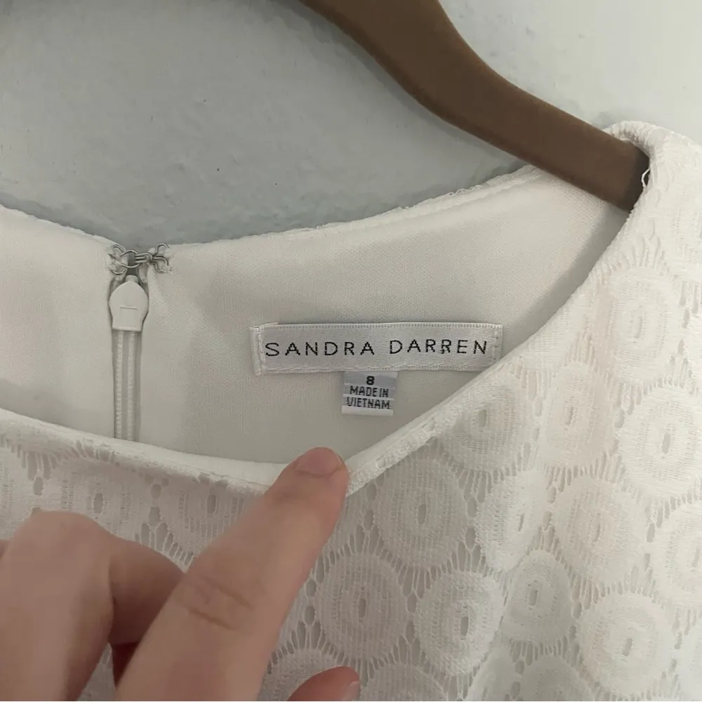 Textured Striped Sheath Dress Sleeveless by Sandra Darren Size 8 - Image 4