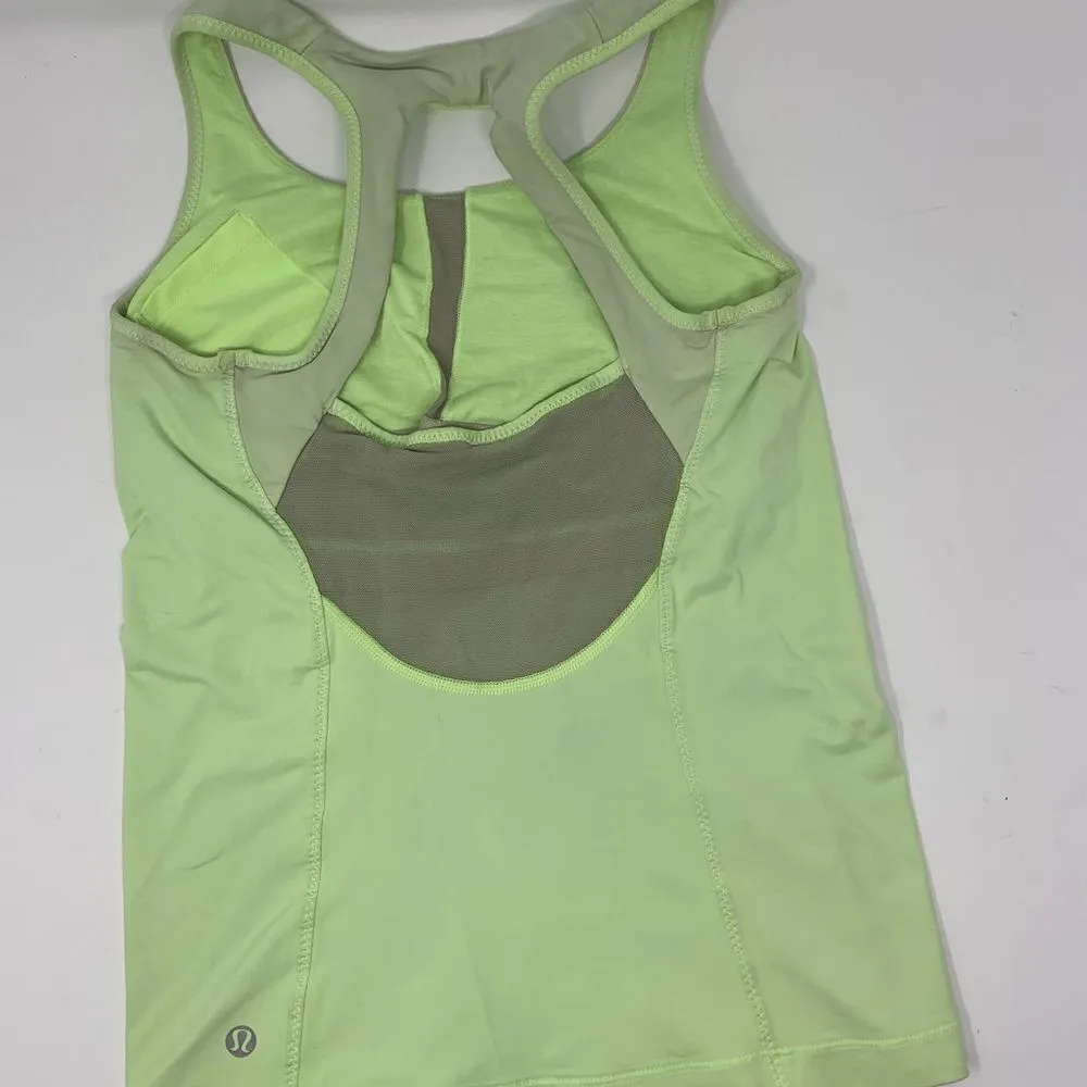Lululemon Lime Green Tank Size 6 - Image 3