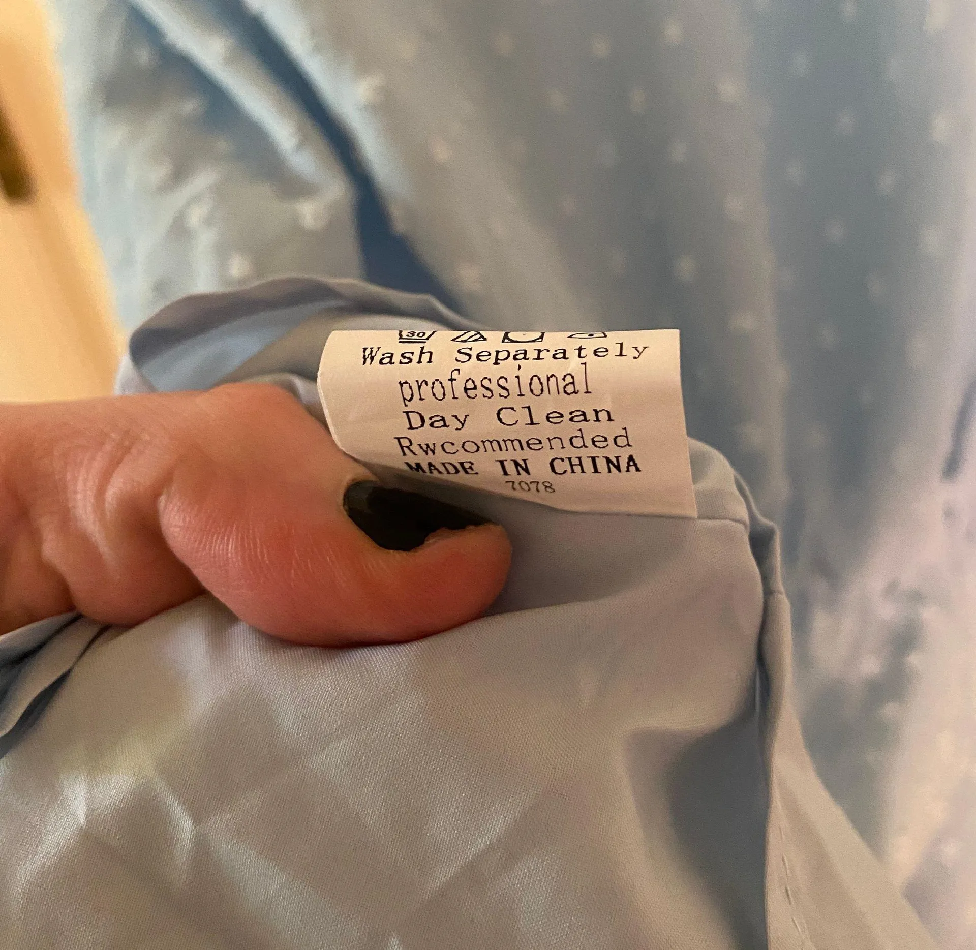 NWT  Women Casual light blue Dress V Neck Tie Neck Long Sleeve Dot Ruffle - Image 7