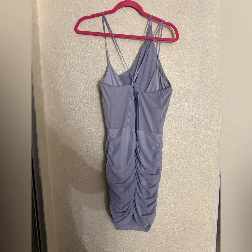 OH POLLY Asymmetric Neckline Corset Mini Dress in Lilac size 10 - Image 6