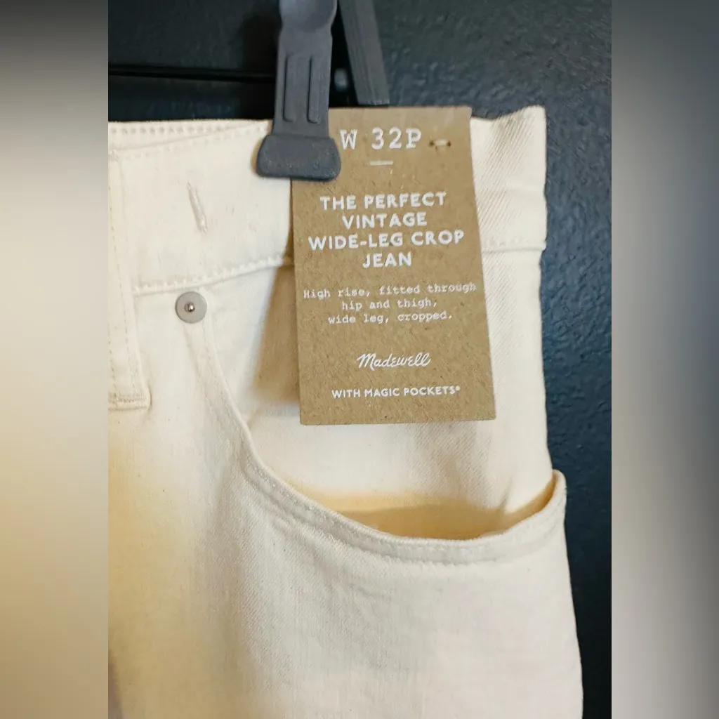 NWT Madewell Women’s Petite Perfect Vintage Wide-Leg Crop Jean - Size 32P - Image 6