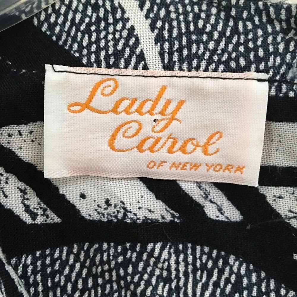 Vintage 80’s Lady Carol geometric print dress 8* Black - Image 12