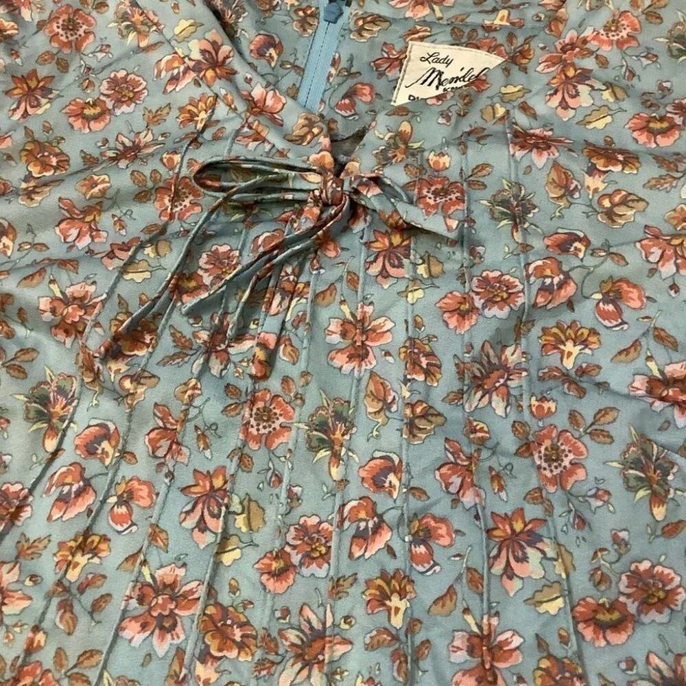 Lady Mendal Cottage Core Floral Night Dress Sheer Thin Floral Vintage Large - Image 7