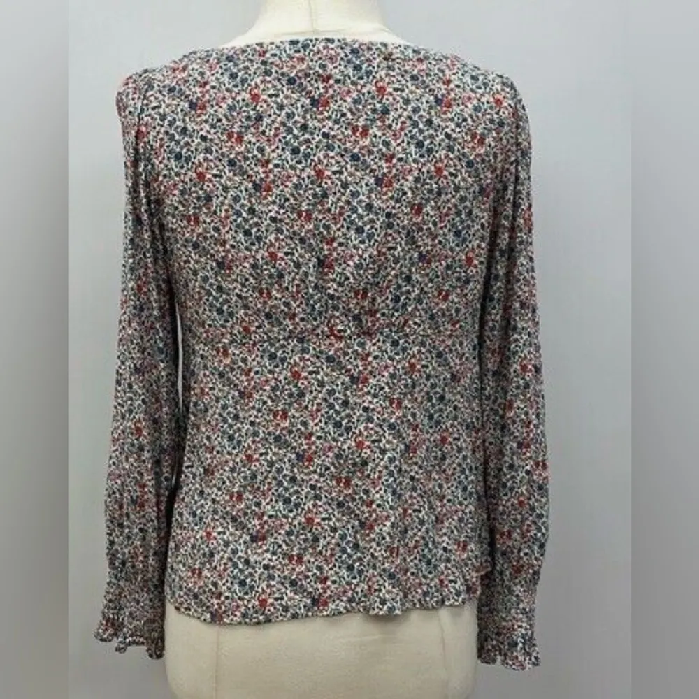 LOFT Multicolored Puff Sleeve Fitted Blouse - Image 2