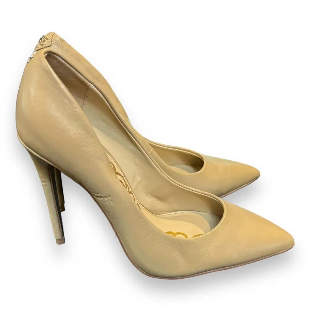 Sam Edelman Danna Pump Soft Beige Leather Women Size 5 Heels - Image 4