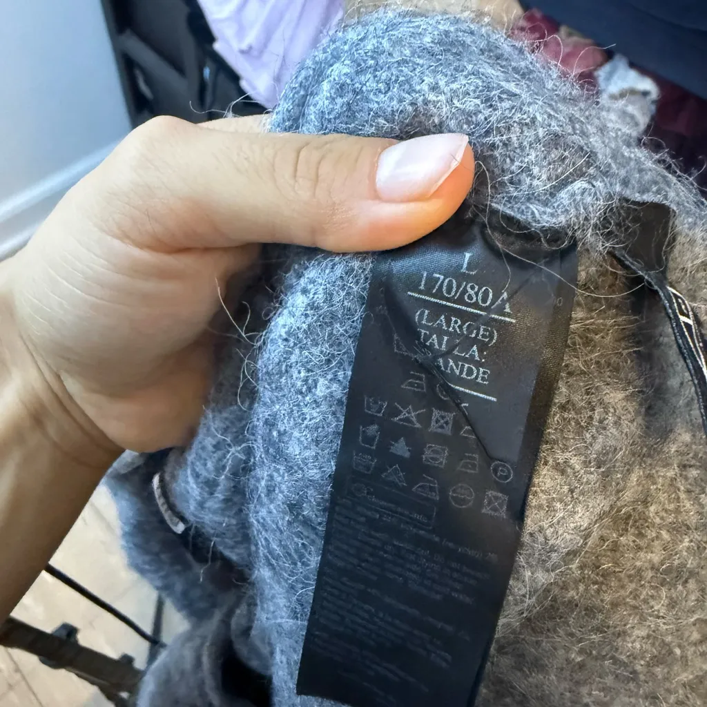 Allsaints Gray Ork Alpaca Cropped Cardigan - Image 5